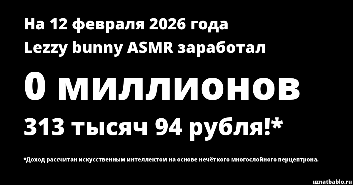 Сколько зарабатывает Lezzy bunny ASMR на Youtube